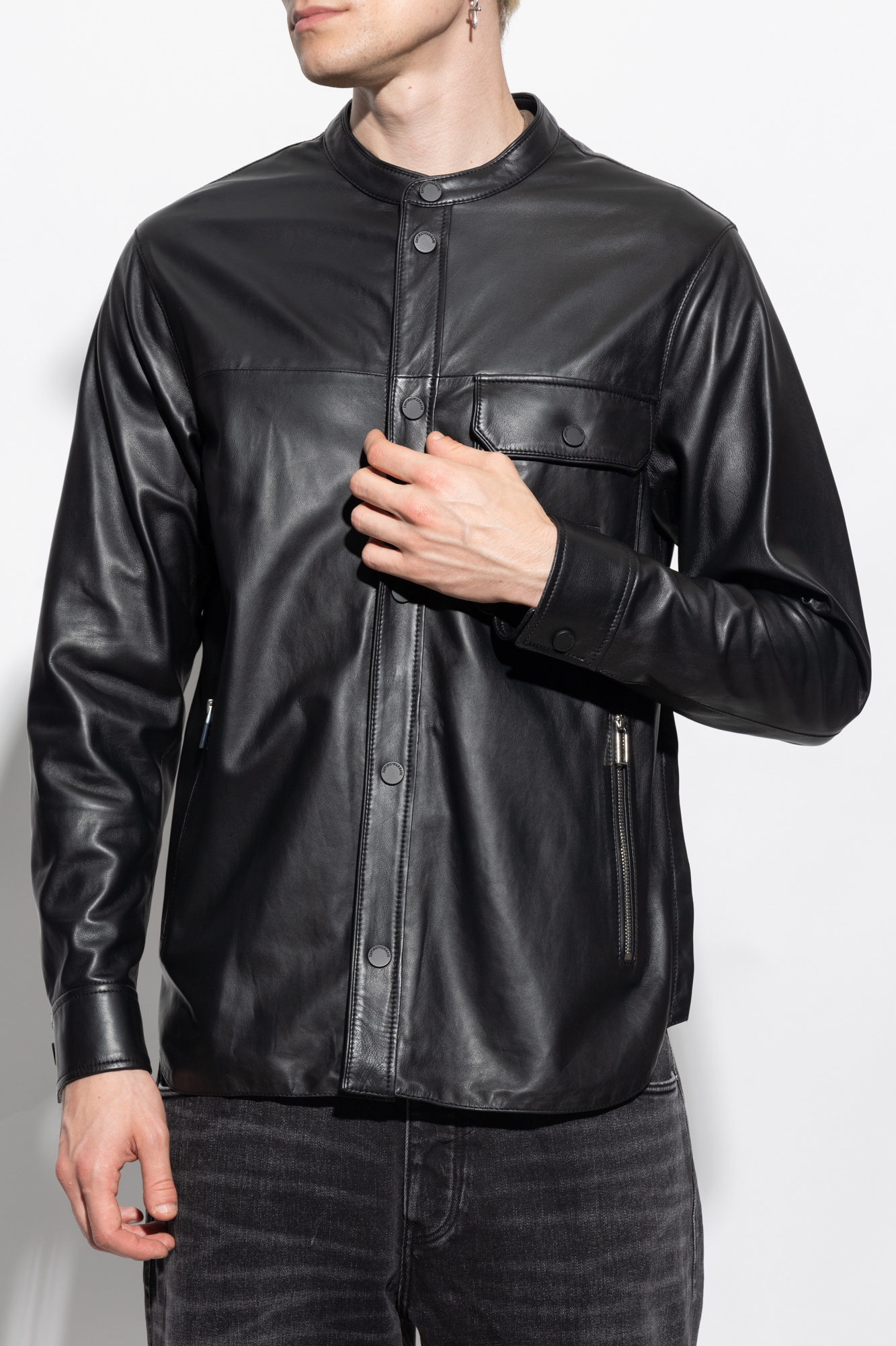 Emporio Armani Leather shirt | Emporio Armani fitted long